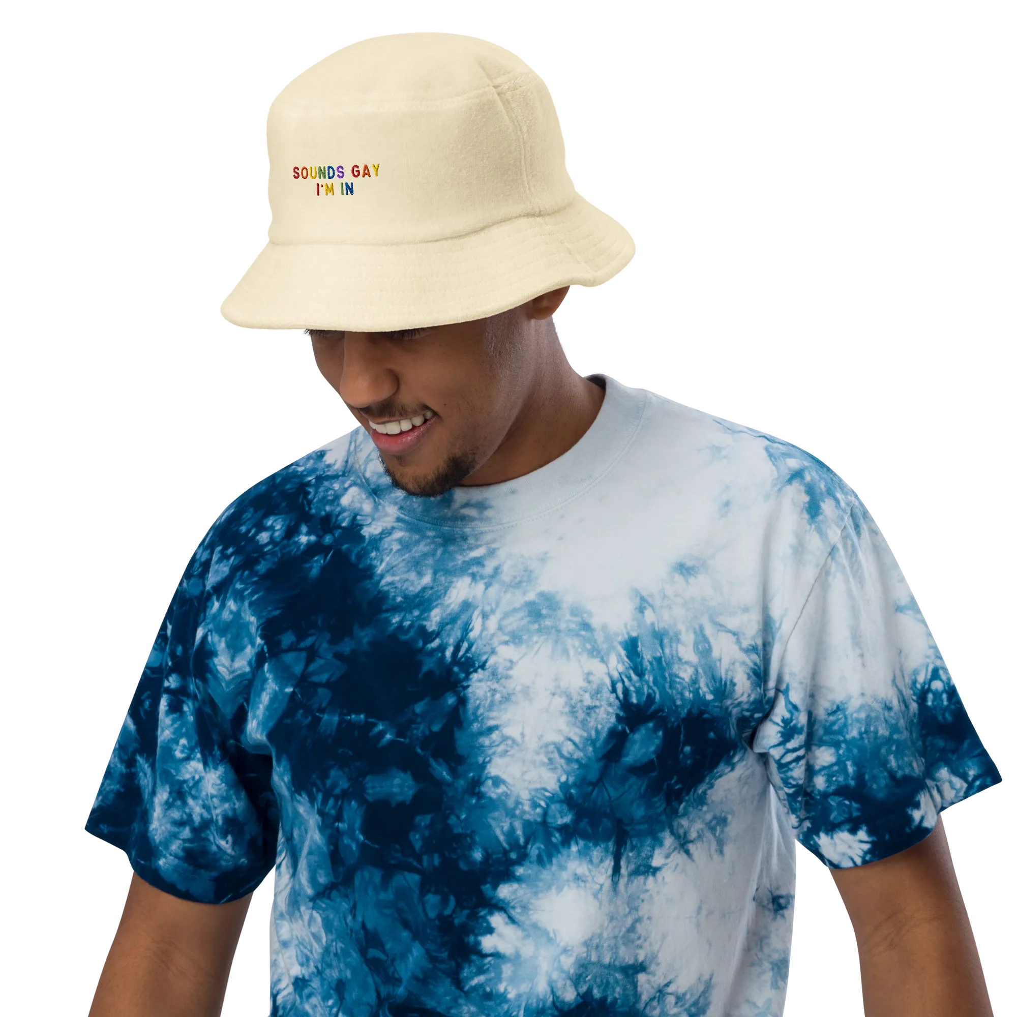Sounds Gay Im In Pride Embroidered Terry Bucket Hat