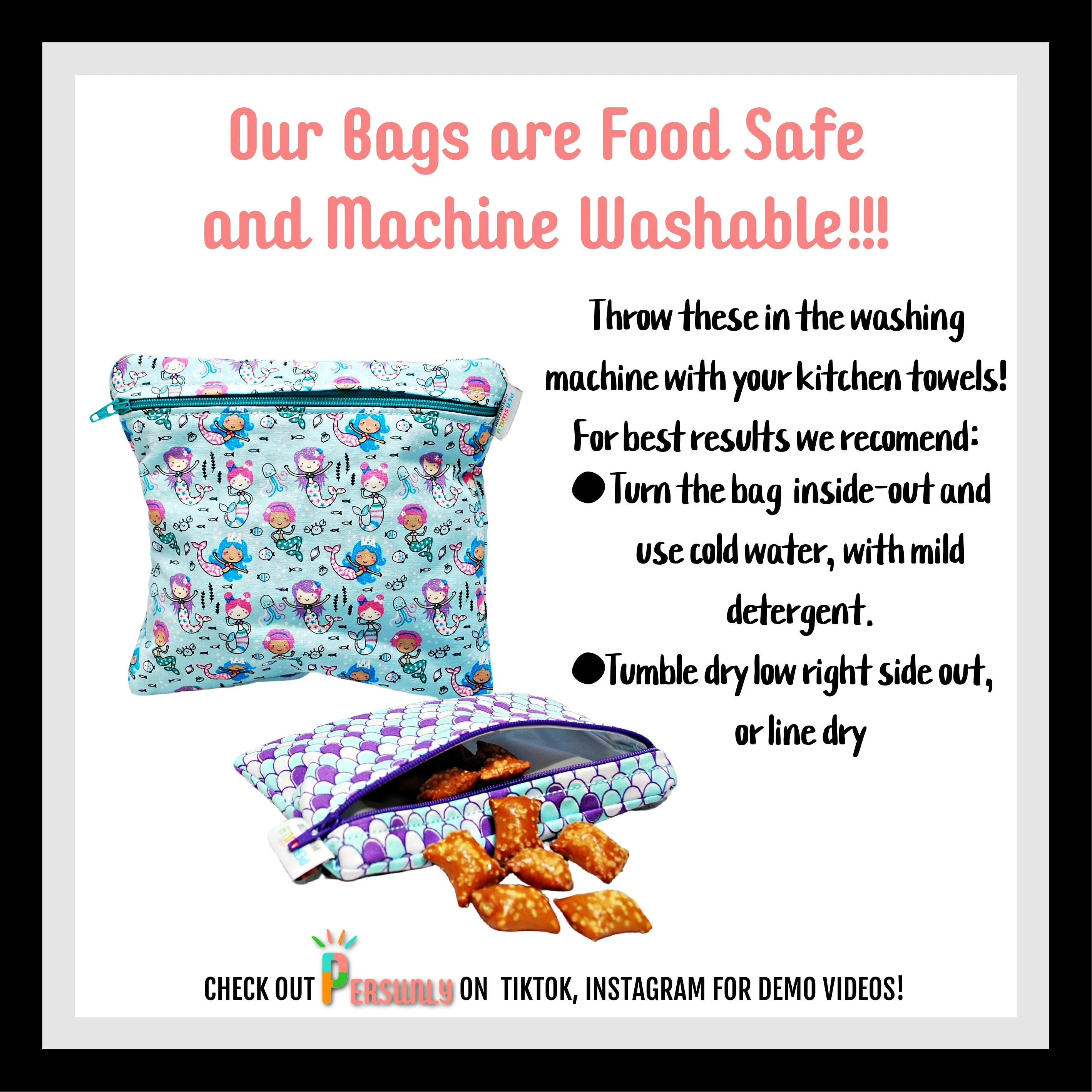 Sparkly Bees Standard Sizes Personalized Reusable Food Bag