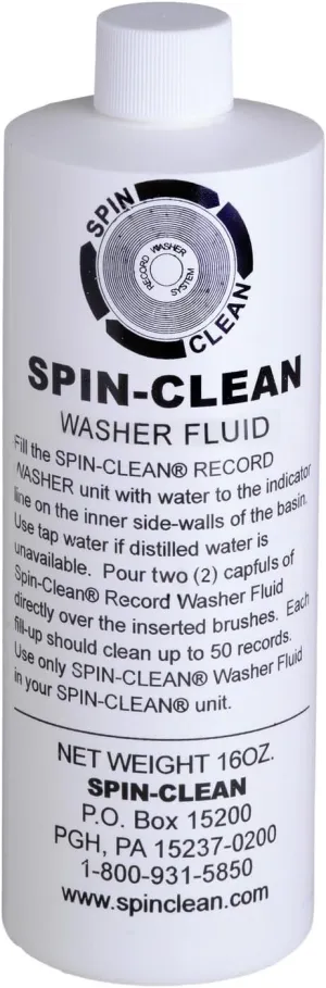 Spin-Clean Record Washer Fluid 16oz. | Alcohol-Free Record Cleaner Solution | Vinyl Record Cleaner Fluid