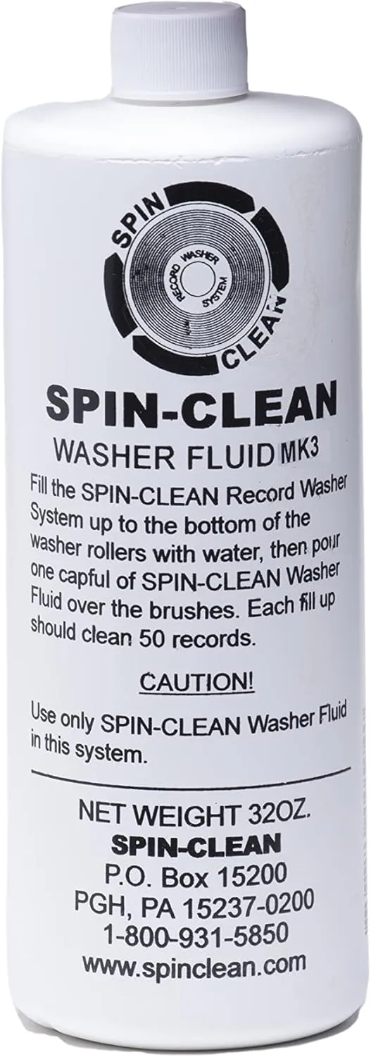 Spin-Clean Record Washer Fluid 32oz. | Alcohol-Free Record Cleaner Solution | Vinyl Record Cleaner Fluid