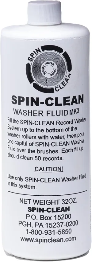 Spin-Clean Record Washer Fluid 32oz. | Alcohol-Free Record Cleaner Solution | Vinyl Record Cleaner Fluid