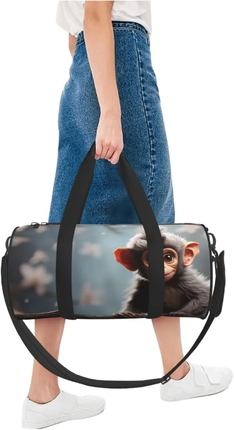 Sports Gym Bag for Women Men Travel Duffel Bag Tote Weekender Bag Carry on Overnight Bag for Travel Swimming Fitness Workout Sports cute monkey Duffle Bag