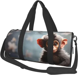 Sports Gym Bag for Women Men Travel Duffel Bag Tote Weekender Bag Carry on Overnight Bag for Travel Swimming Fitness Workout Sports cute monkey Duffle Bag