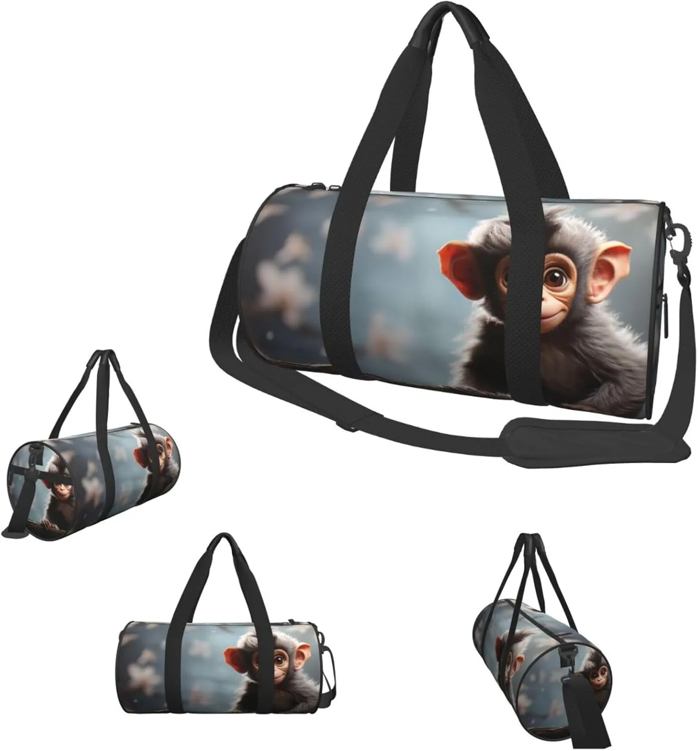 Sports Gym Bag for Women Men Travel Duffel Bag Tote Weekender Bag Carry on Overnight Bag for Travel Swimming Fitness Workout Sports cute monkey Duffle Bag