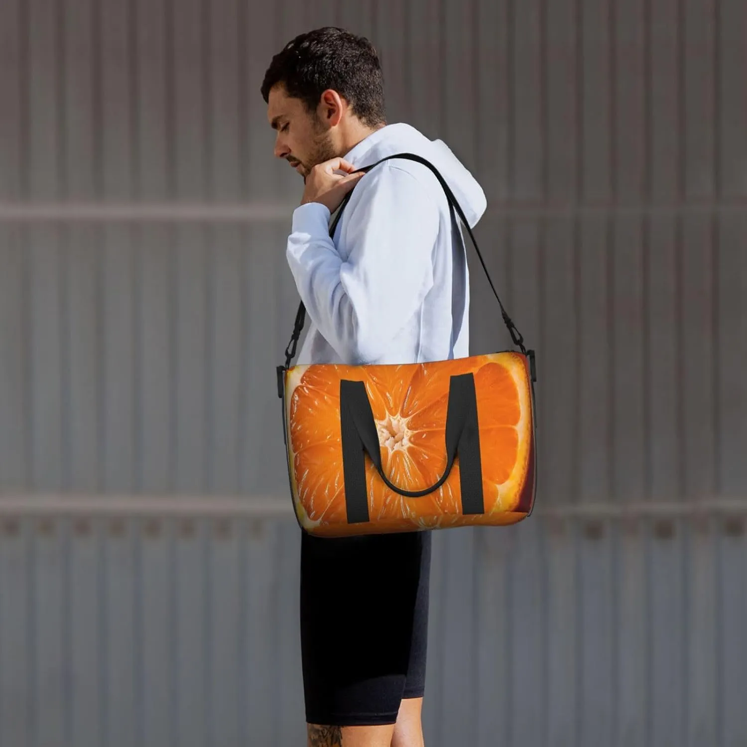 Sports Gym Bag for Women Men Travel Duffel Bag Tote Weekender Bag Carry on Overnight Bag for Travel Swimming Fitness Workout Sports Orange Slice Duffle Bag