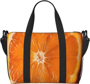 Sports Gym Bag for Women Men Travel Duffel Bag Tote Weekender Bag Carry on Overnight Bag for Travel Swimming Fitness Workout Sports Orange Slice Duffle Bag