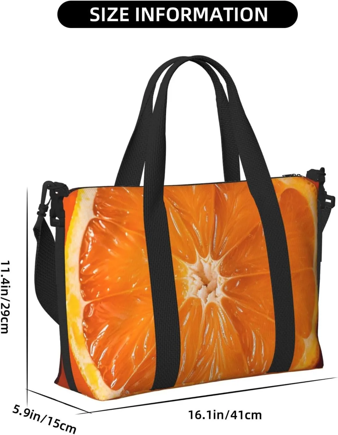 Sports Gym Bag for Women Men Travel Duffel Bag Tote Weekender Bag Carry on Overnight Bag for Travel Swimming Fitness Workout Sports Orange Slice Duffle Bag