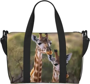Sports Gym Bag for Women Men Travel Duffel Bag Tote Weekender Bag Carry on Overnight Bag for Travel Swimming Fitness Workout Sports Two Giraffes Duffle Bag