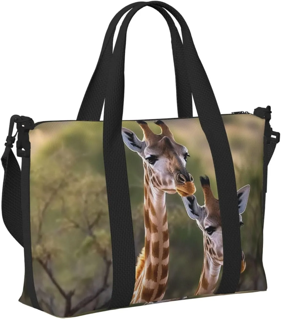 Sports Gym Bag for Women Men Travel Duffel Bag Tote Weekender Bag Carry on Overnight Bag for Travel Swimming Fitness Workout Sports Two Giraffes Duffle Bag