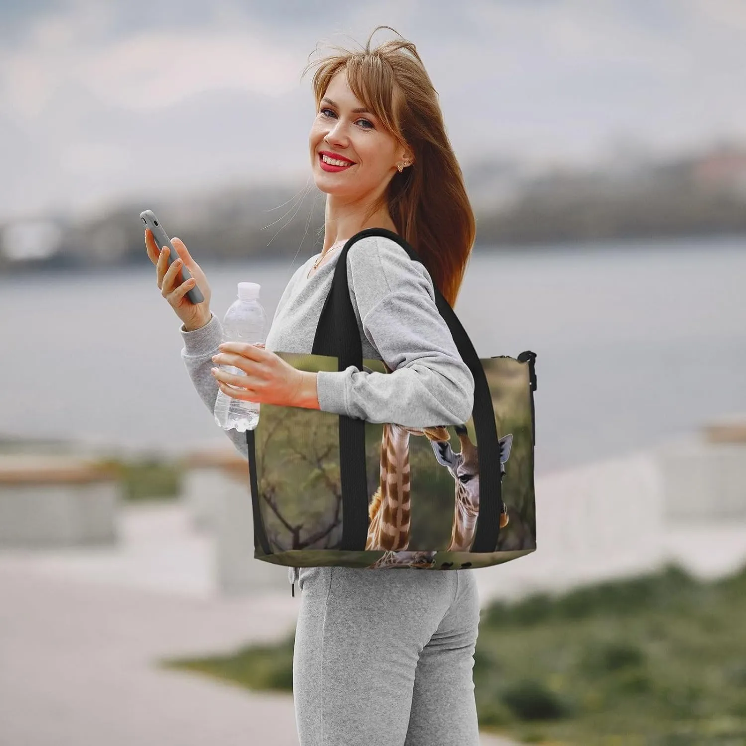 Sports Gym Bag for Women Men Travel Duffel Bag Tote Weekender Bag Carry on Overnight Bag for Travel Swimming Fitness Workout Sports Two Giraffes Duffle Bag