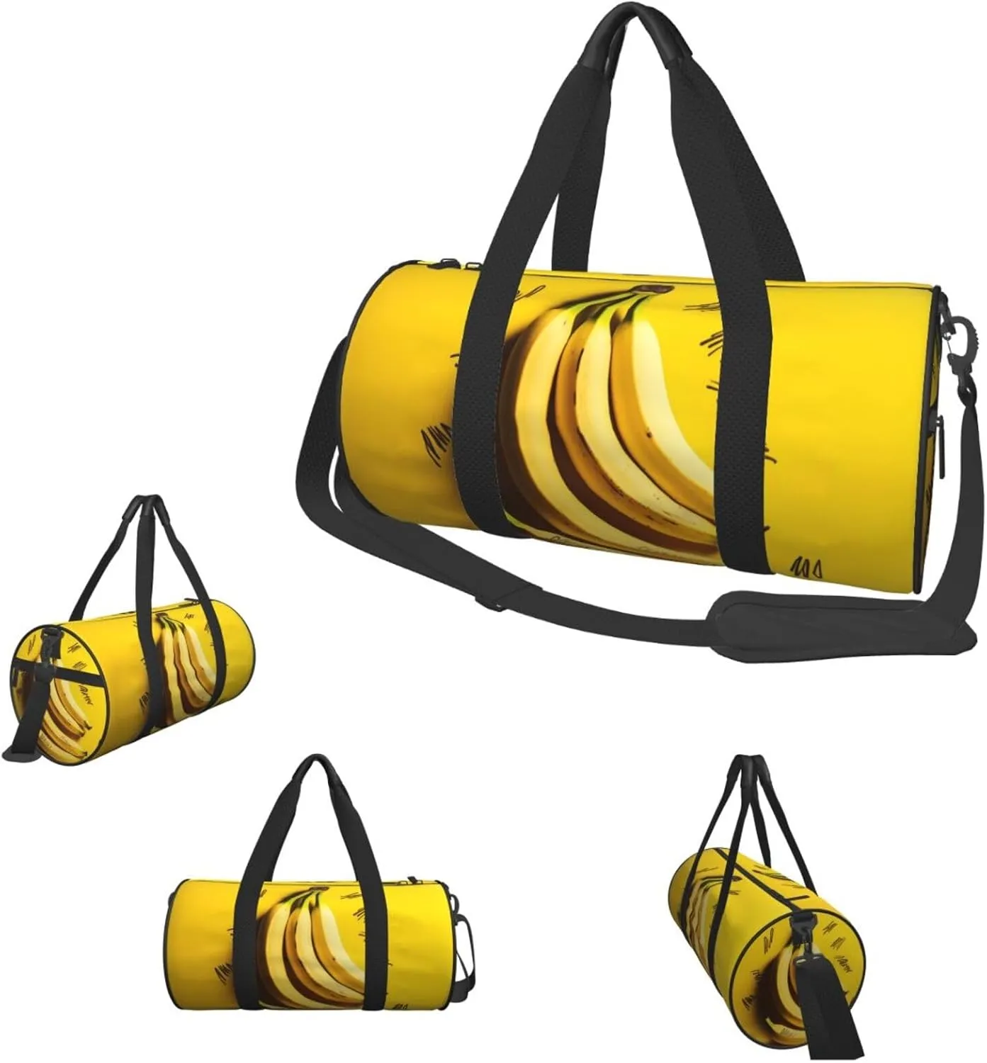 Sports Gym Bag for Women Men Travel Duffel Bag Tote Weekender Bag Carry on Overnight Bag for Travel Swimming Fitness Workout Sports Yellow Banana Duffle Bag
