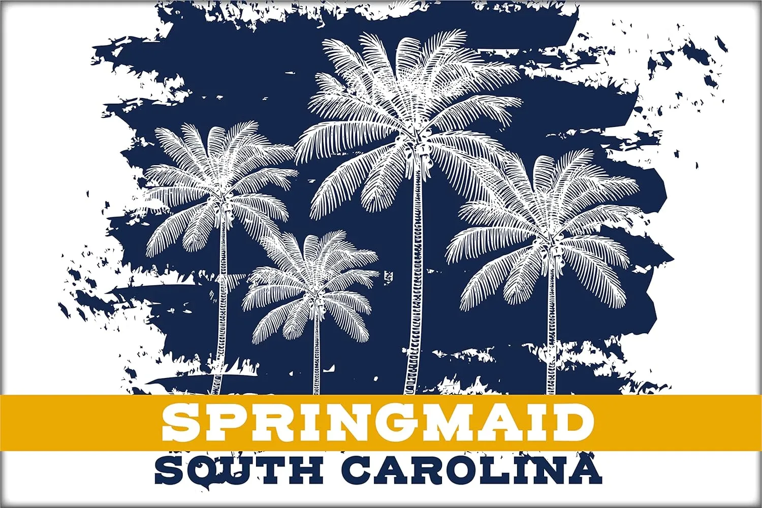 Springmaid Pier South Carolina Beach Souvenir Fridge Magnet Palm Design 4 Pack