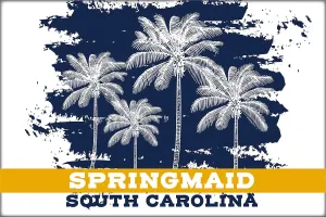 Springmaid Pier South Carolina Beach Souvenir Fridge Magnet Palm Design 4 Pack