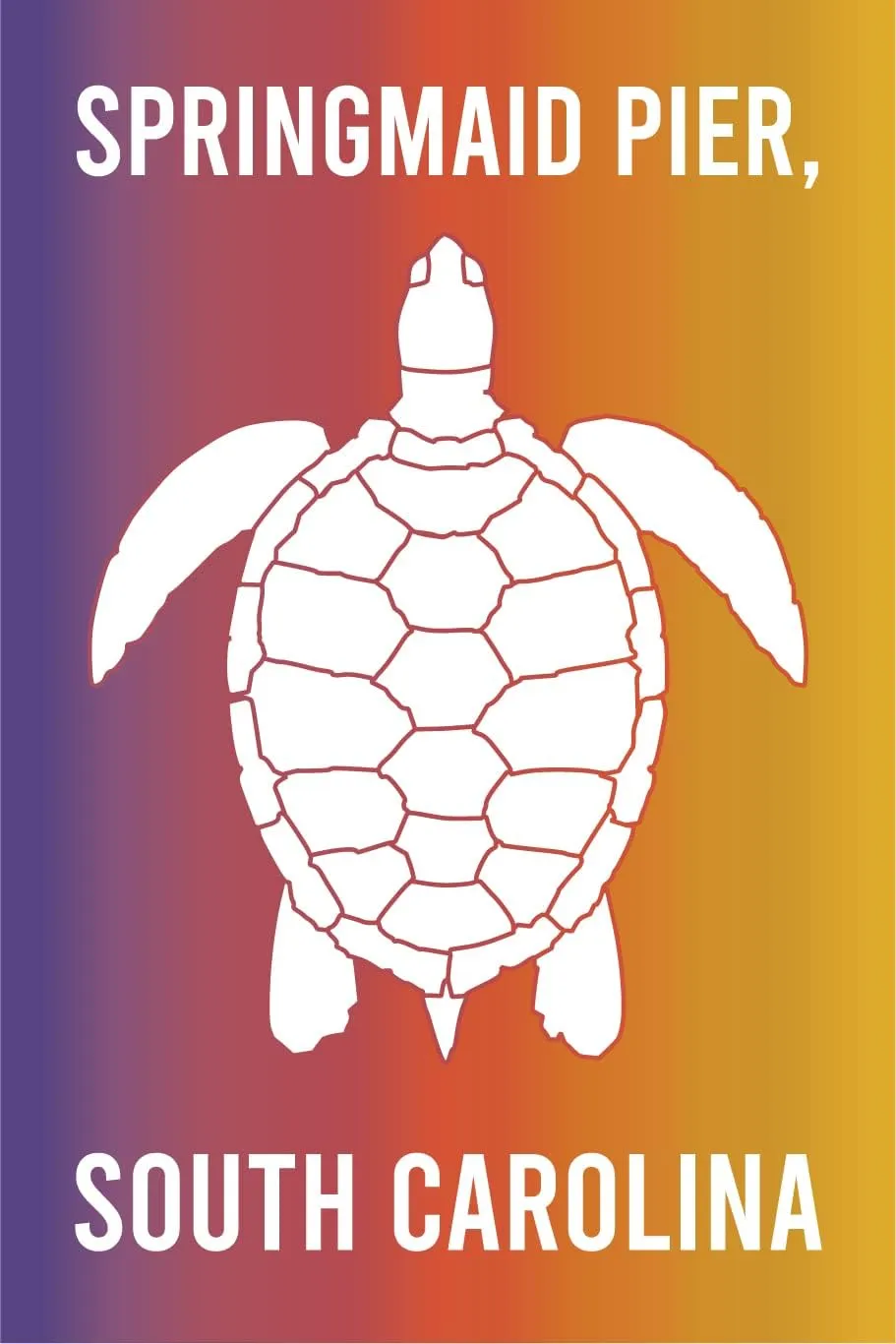 Springmaid Pier South Carolina Beach Souvenir Fridge Magnet Turtle Design 4 Pack