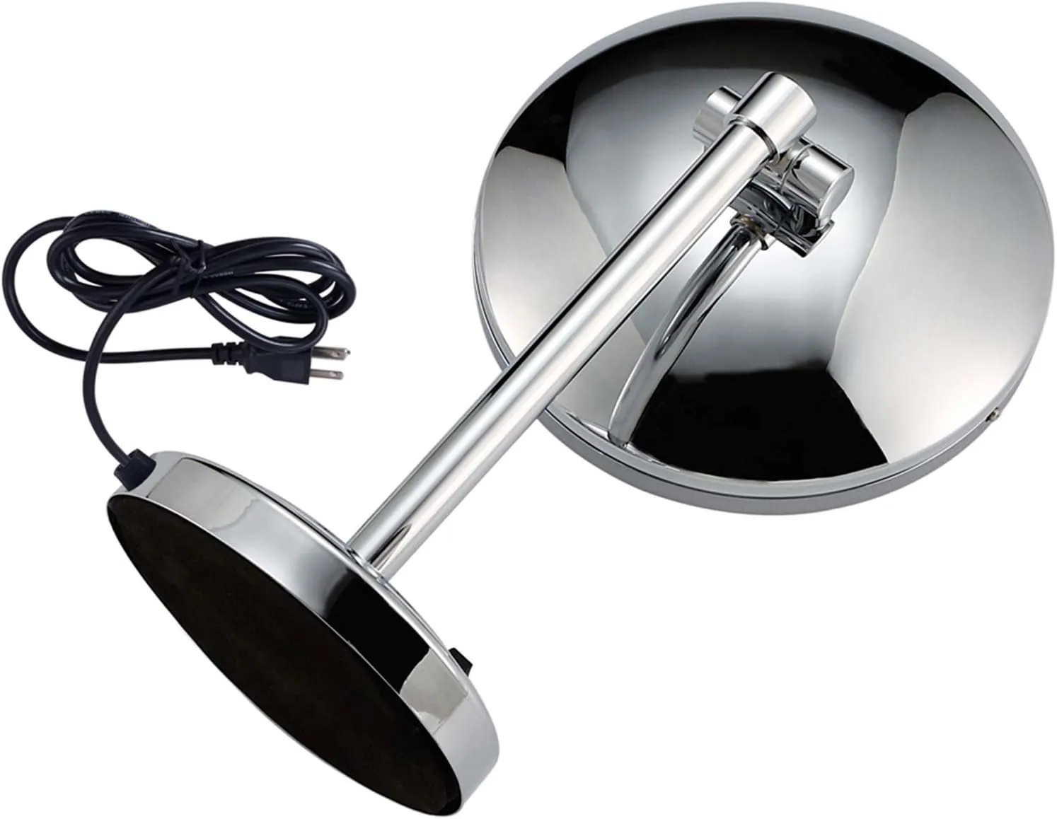 Standing LED Makeup Mirror with Light and 3X/5X/7X/10X Magnification, 8 Inch Brass Countertop Cosmetic Vanity Mirrors with Switch and Plug,Chrome,3X(Chrome,7X)