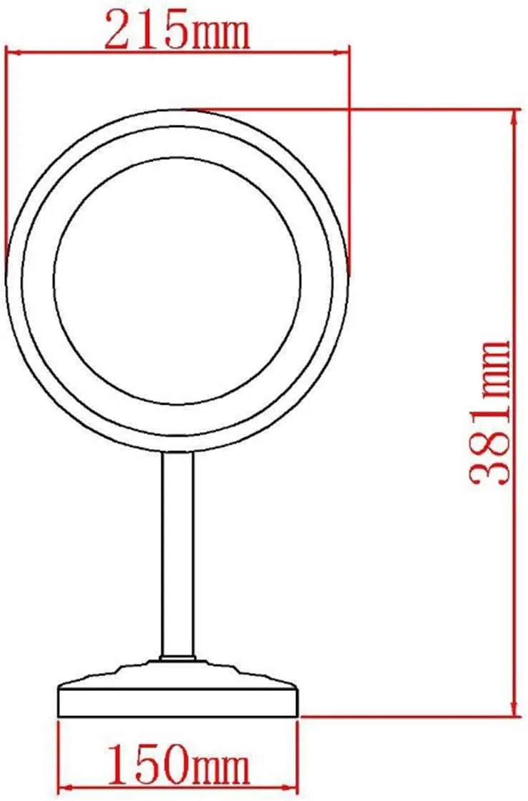 Standing LED Makeup Mirror with Light and 3X/5X/7X/10X Magnification, 8 Inch Brass Countertop Cosmetic Vanity Mirrors with Switch and Plug,Chrome,3X(Chrome,7X)