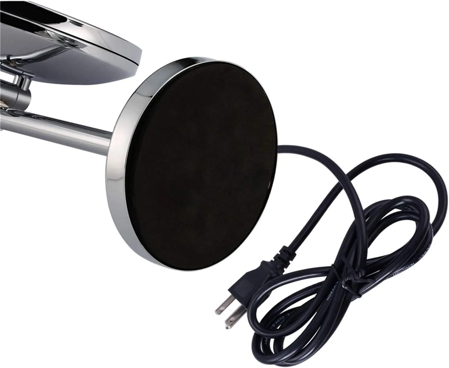 Standing LED Makeup Mirror with Light and 3X/5X/7X/10X Magnification, 8 Inch Brass Countertop Cosmetic Vanity Mirrors with Switch and Plug,Chrome,3X(Chrome,7X)