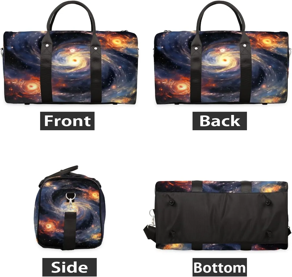 Starry Nebula Travel Duffle Bag for Women Men Gym Duffel Foldable Bag Waterproof Weekender Universe Night Duffle Tote