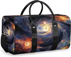 Starry Nebula Travel Duffle Bag for Women Men Gym Duffel Foldable Bag Waterproof Weekender Universe Night Duffle Tote