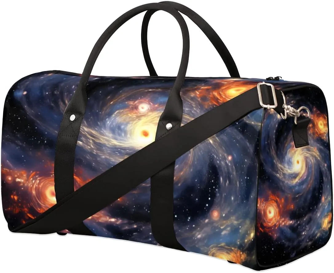 Starry Nebula Travel Duffle Bag for Women Men Gym Duffel Foldable Bag Waterproof Weekender Universe Night Duffle Tote