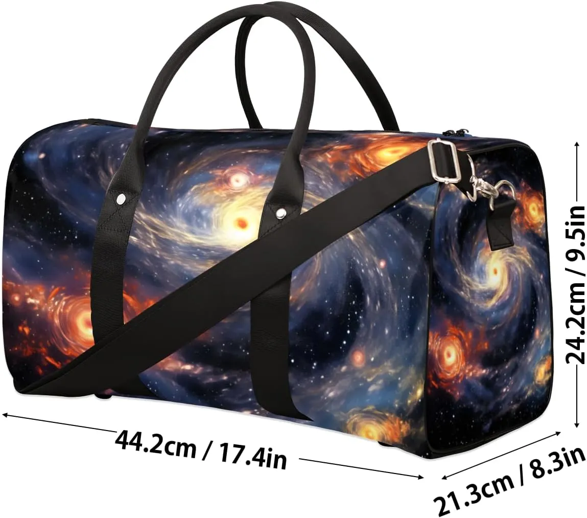 Starry Nebula Travel Duffle Bag for Women Men Gym Duffel Foldable Bag Waterproof Weekender Universe Night Duffle Tote