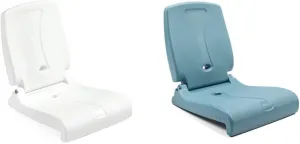 Step2 Foldable Adult Flip Seat Outdoor Chairs for Poolside, Tailgating, Camping, Picnic (White and Capri Blue)