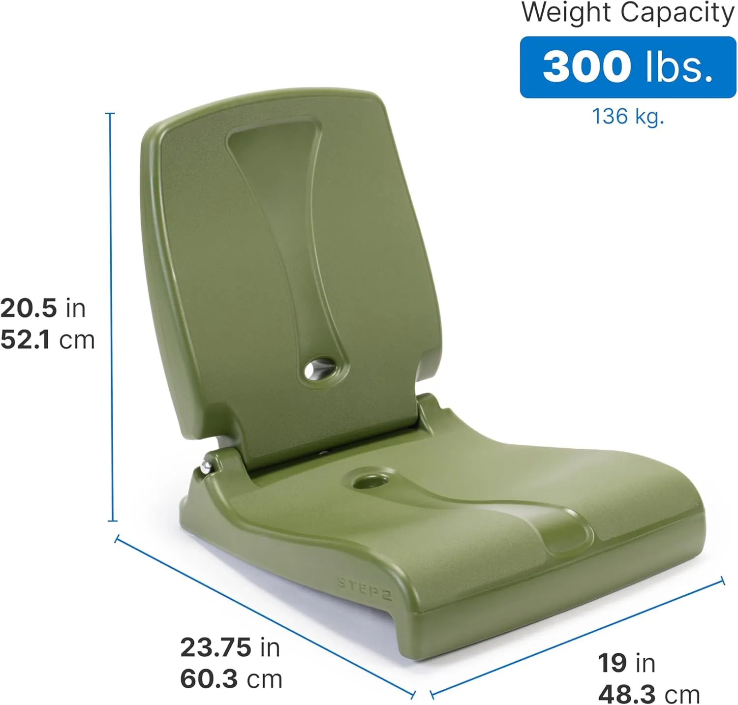 Step2 Foldable Adult Flip Seat, Portable Outdoor Chair for Poolside, Tailgating, Camping, Picnic Chair, Provides Back Support When Sitting on Ground, Olive