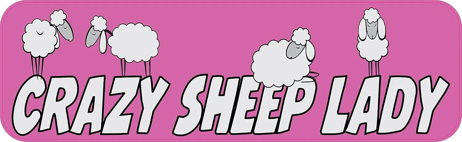 StickerTalk Crazy Sheep Lazy Magnet, 10 inches by 3 inches