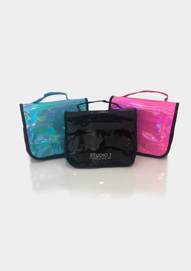 Studio 7 Holographic Make Up Bag - Shiny Black