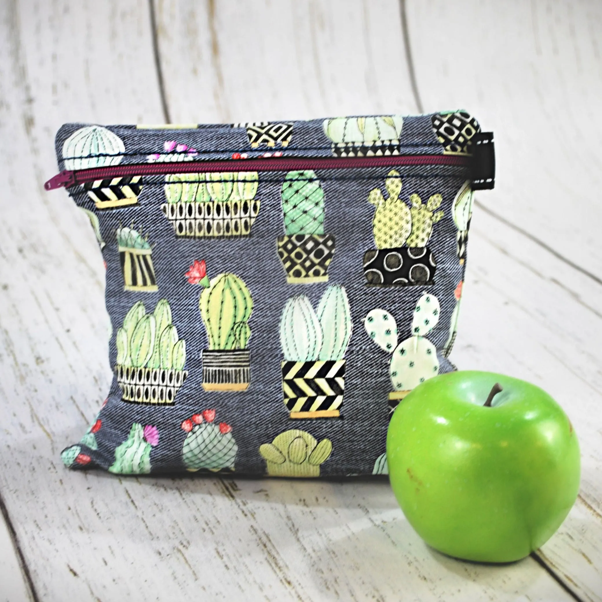 Succulents in Pots Personalized Reusable Food Bag