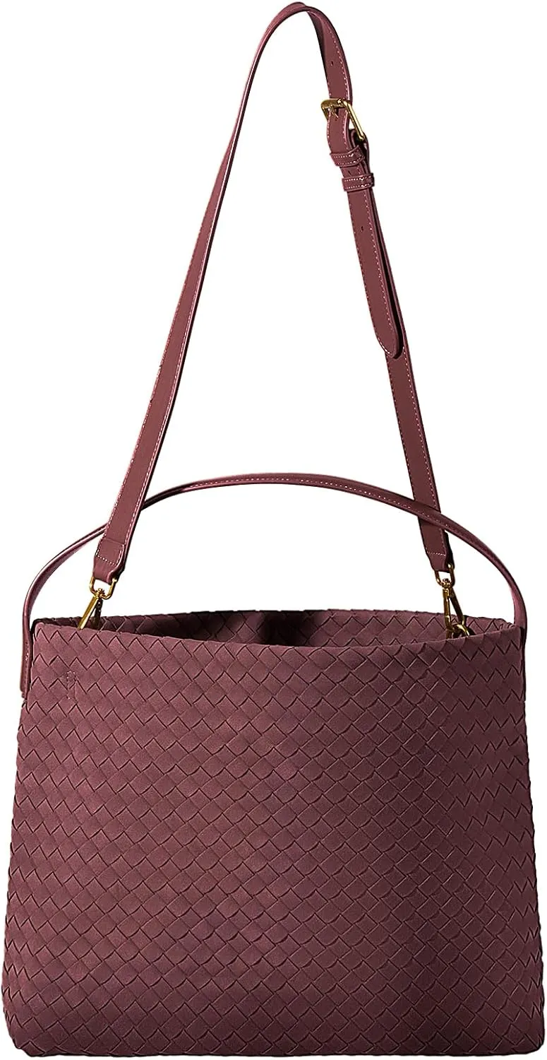 Suede Hobo Bag for Women Woven Bag Shoulder Bag Casual Tote Bag