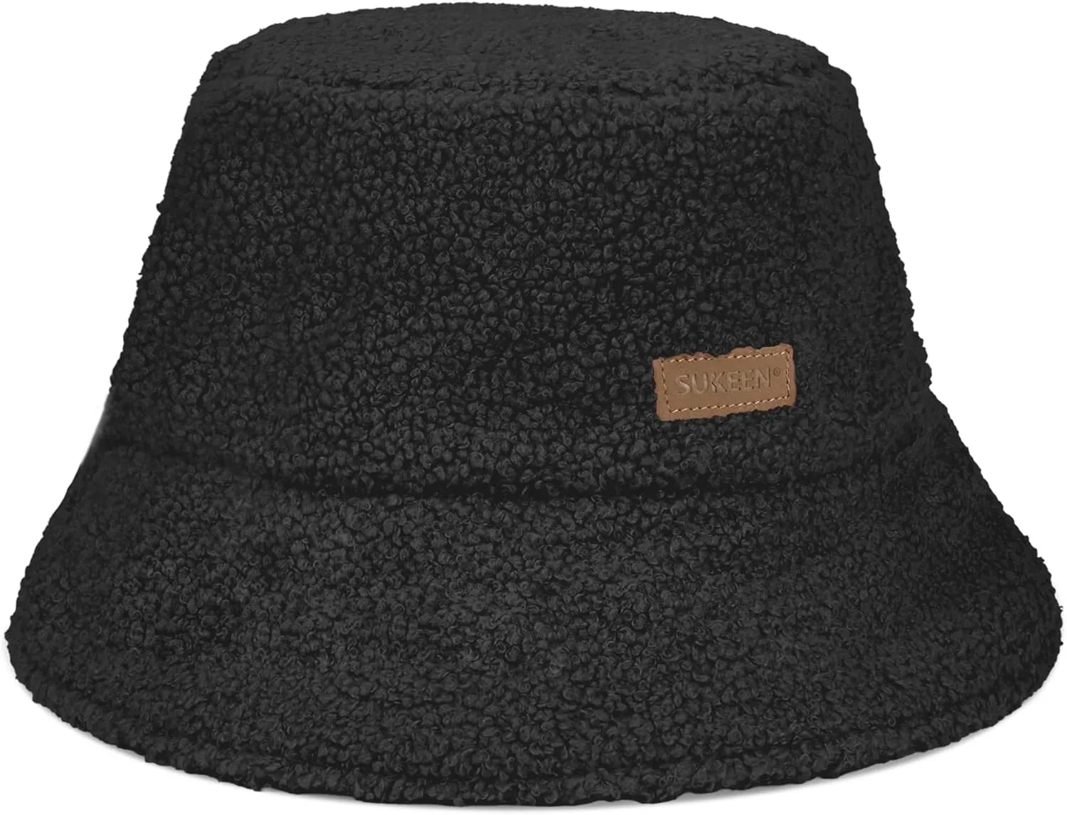 Sukeen Oversized Winter Bucket Hat for Big Heads Large Faux Fur Bucket Hat Fluffy Warm Hat Trendy Fisherman Cap for Daily