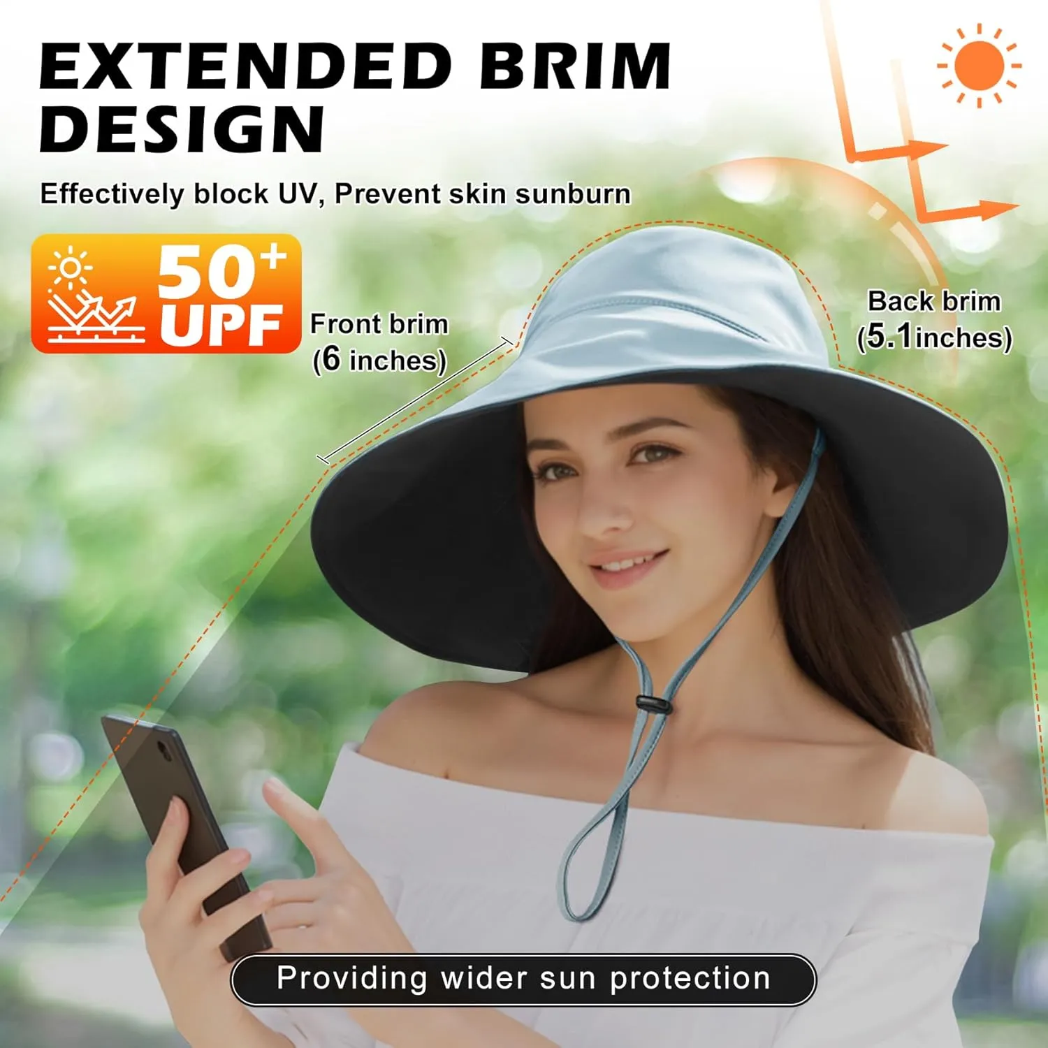 Sukeen Wide Brim Sun Hats for Women Men, Double Sided Wearing Fishing Hats UPF50  Cooling Bucket Hat for Beach Hiking Outdoor