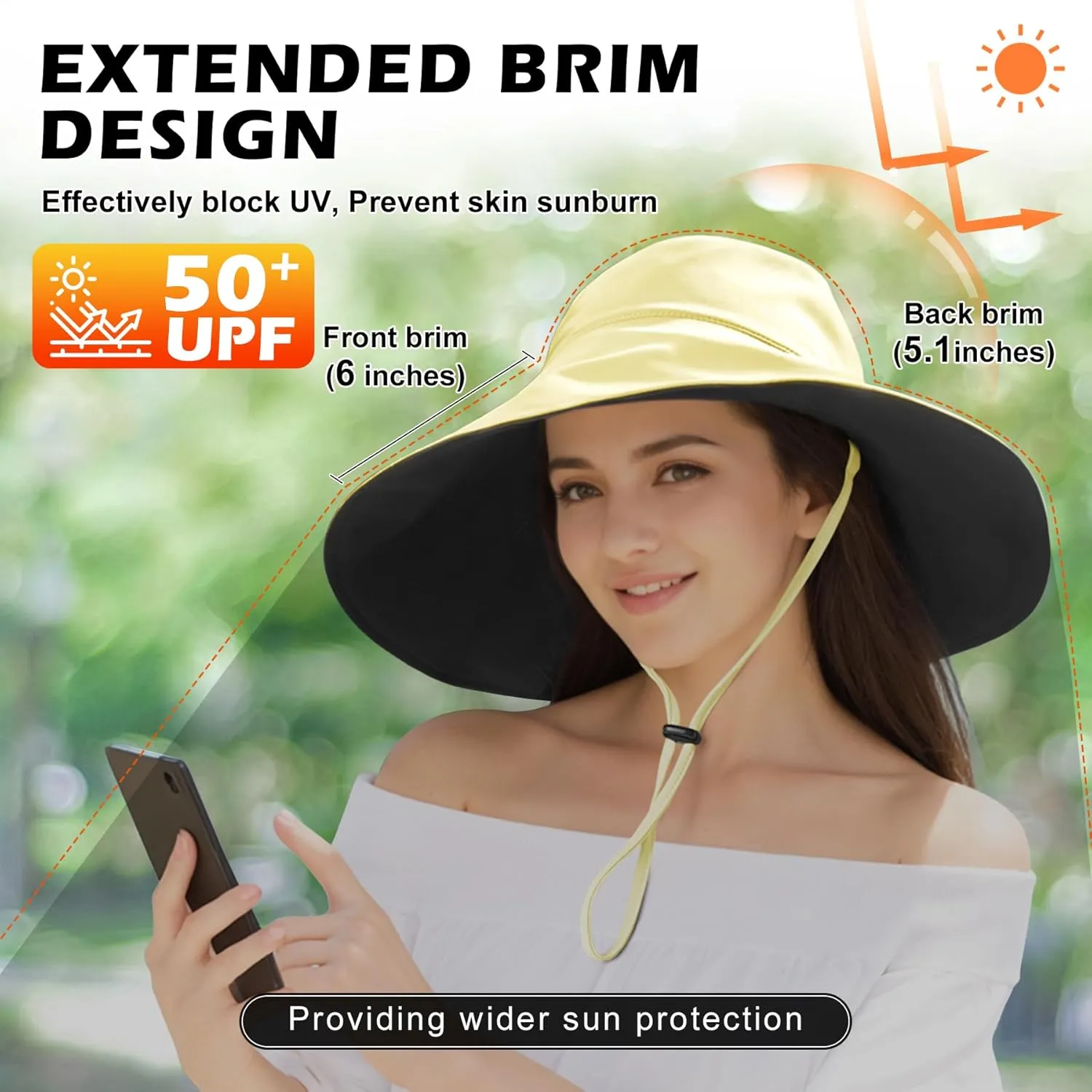 Sukeen Wide Brim Sun Hats for Women Men, Double Sided Wearing Fishing Hats UPF50  Cooling Bucket Hat for Beach Hiking Outdoor