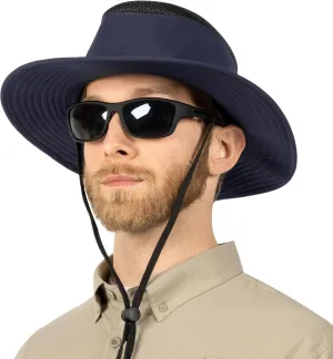 SUN CUBE Wide Brim Sun Hat for Men Women, Sun Protection UV Hat, Safari Hiking Boonie Hat