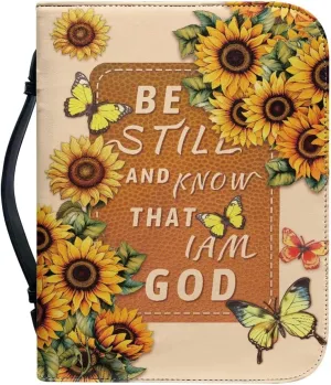 Sunflower Butterfly Bible Tote Bag, Hibiscus Floral Reusaable Kids Church Bag Bible Accessories, Zippered Bible Cover Purse with Handles for Study/Daily Home Outdoor