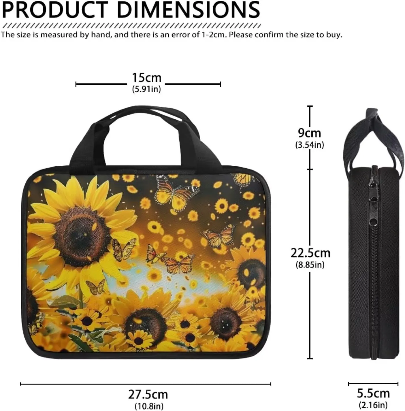 Sunflowers Butterfly Print Bible Tote Bag Floral Scripture Bag Bible Soft Cover for Women Girls,e,Aesthetic Bible Crossbody Bag Bible Handbag Women's Bible Case,Gift for Women Girls