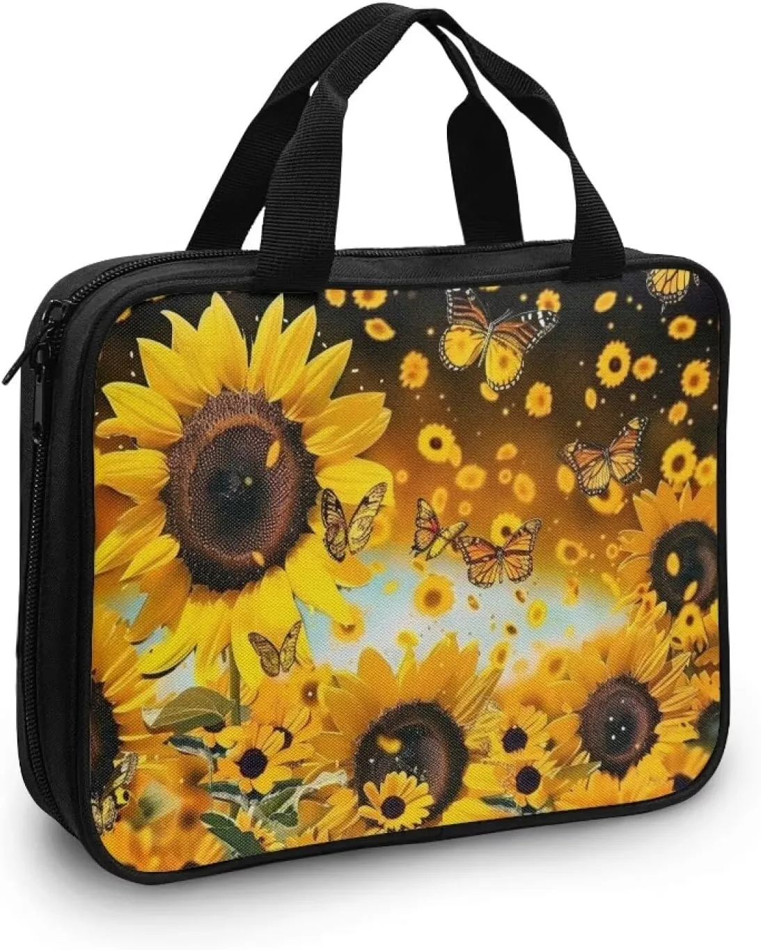 Sunflowers Butterfly Print Bible Tote Bag Floral Scripture Bag Bible Soft Cover for Women Girls,e,Aesthetic Bible Crossbody Bag Bible Handbag Women's Bible Case,Gift for Women Girls