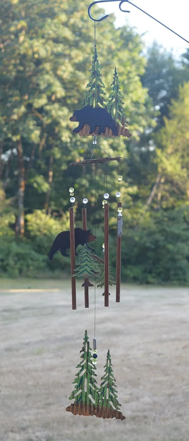 Sunset Vista Designs Wilderness Wonders Mountain Bear Wind Chime, 36"