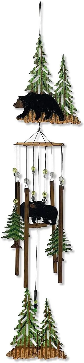 Sunset Vista Designs Wilderness Wonders Mountain Bear Wind Chime, 36"