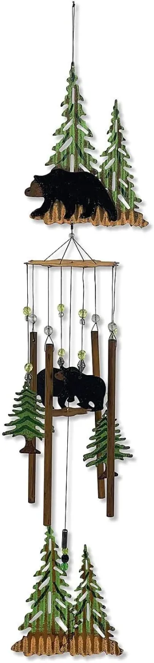 Sunset Vista Designs Wilderness Wonders Mountain Bear Wind Chime, 36"