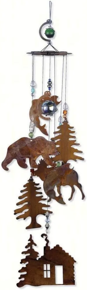 Sunset Vista Designs Wilderness Wonders Rustic Cabin Wind Chime, Medium