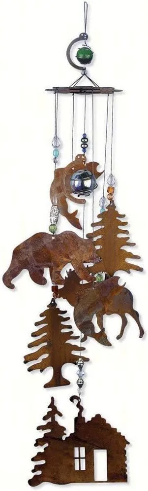 Sunset Vista Designs Wilderness Wonders Rustic Cabin Wind Chime, Medium