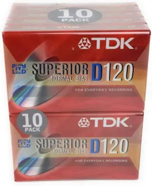TDK D120 Dynamic Audio Cassette Tapes (10 pack)