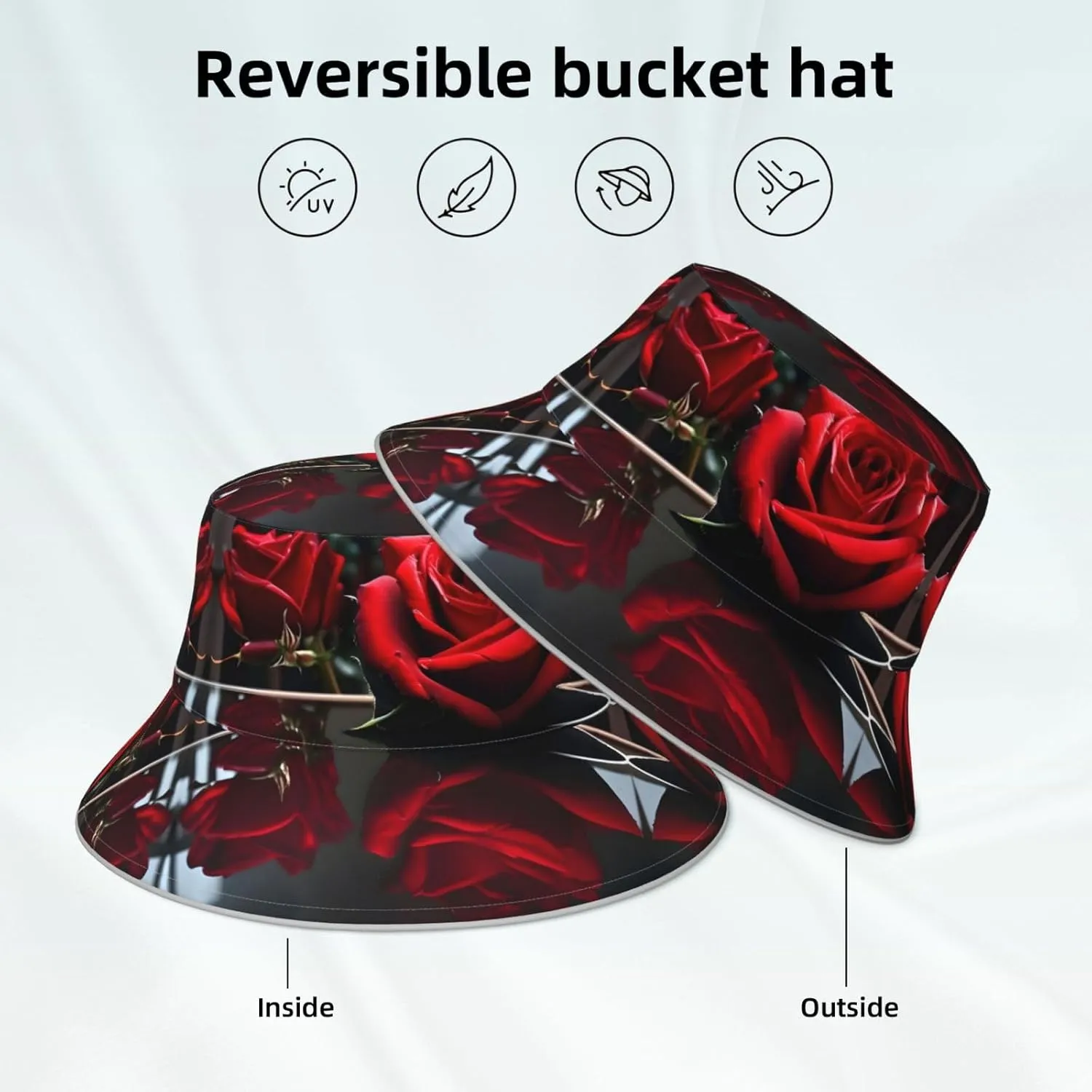 Teal Blue Reflective Bucket Hat - Summer Bucket Hat for Men and Women,Ideal for Outdoor Activities with Reversible