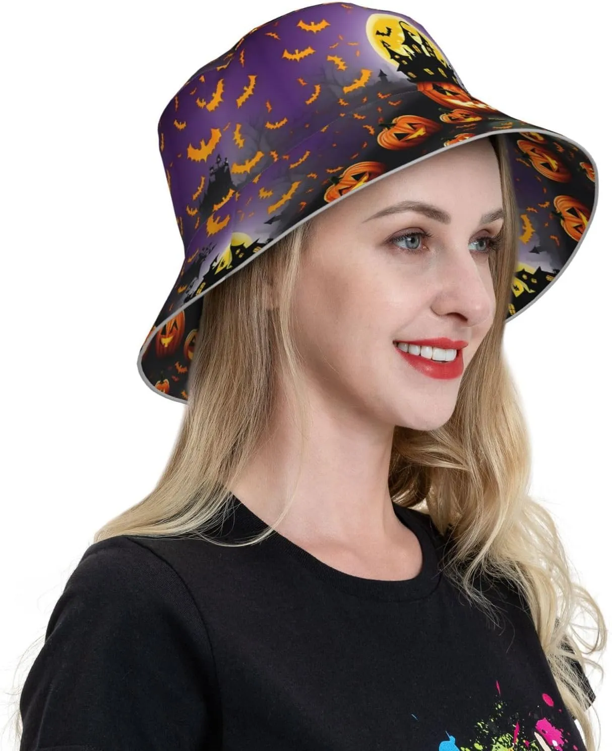 Teal Blue Reflective Bucket Hat - Summer Bucket Hat for Men and Women,Ideal for Outdoor Activities with Reversible