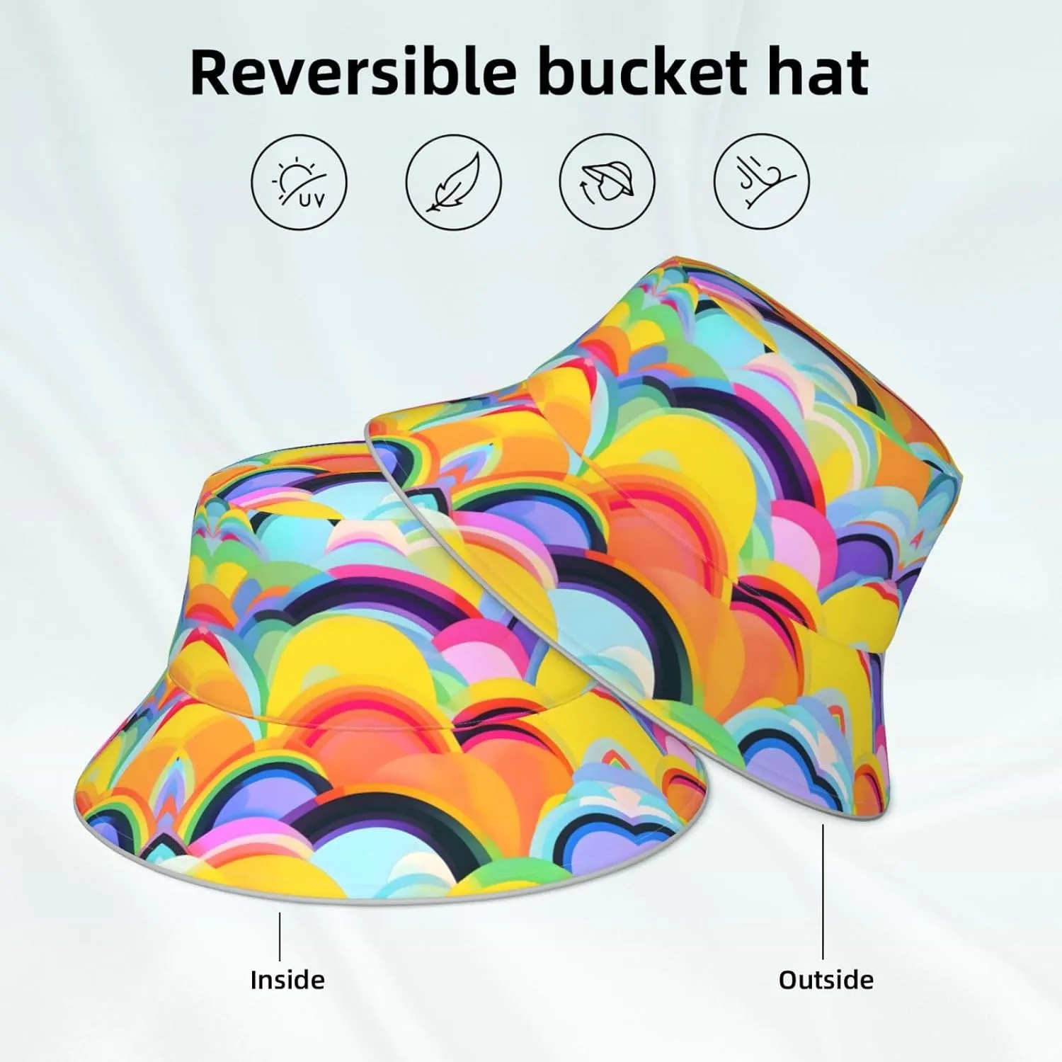 Teal Blue Reflective Bucket Hat - Summer Bucket Hat for Men and Women,Ideal for Outdoor Activities with Reversible