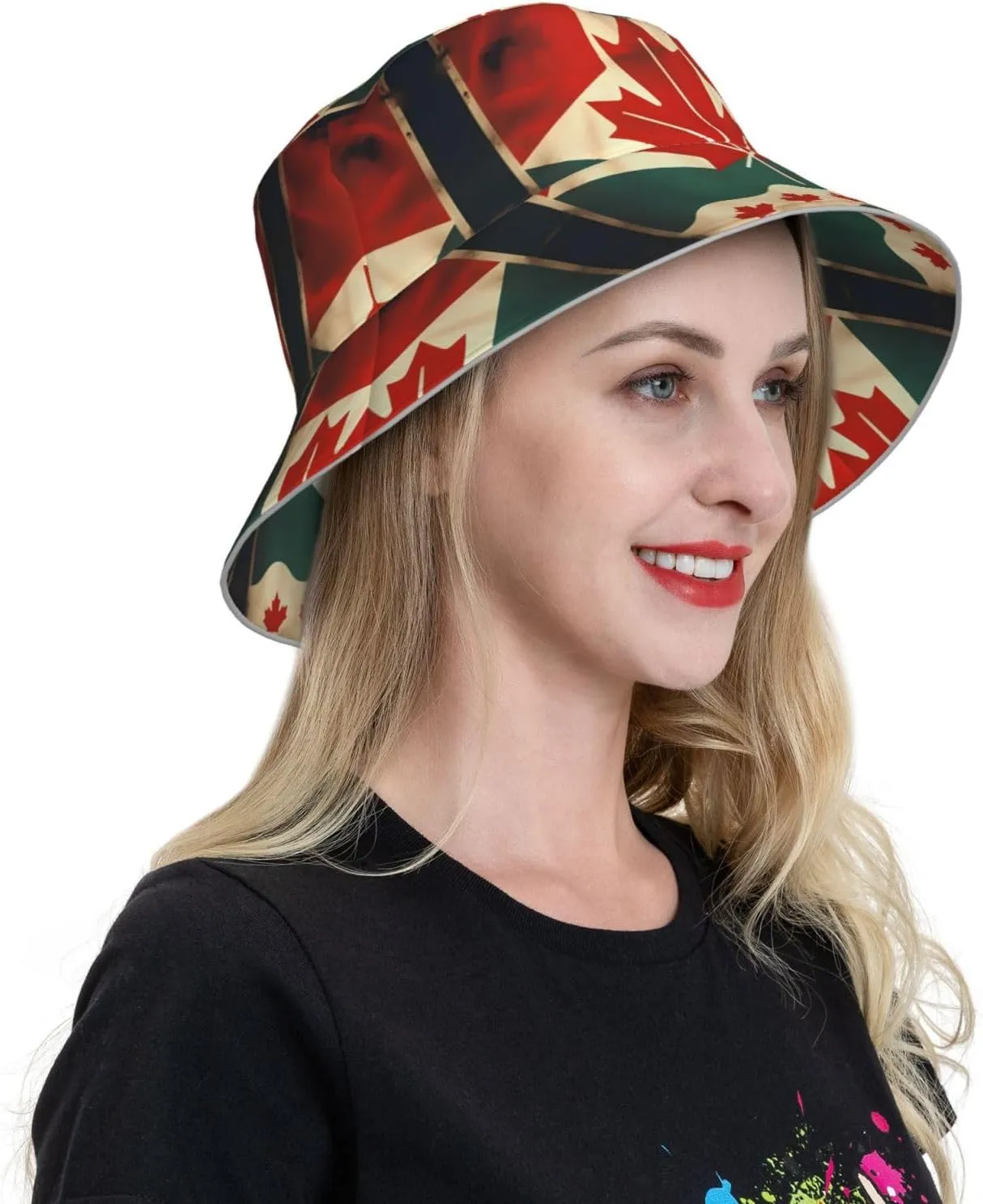Teal Blue Reflective Bucket Hat - Summer Bucket Hat for Men and Women,Ideal for Outdoor Activities with Reversible