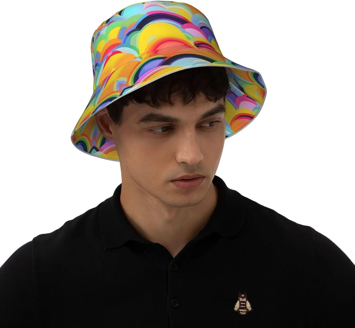Teal Blue Reflective Bucket Hat - Summer Bucket Hat for Men and Women,Ideal for Outdoor Activities with Reversible