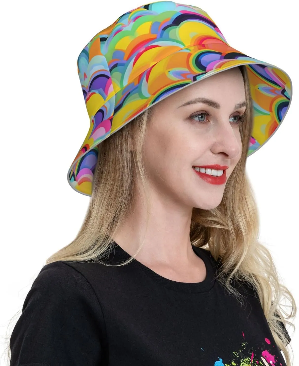 Teal Blue Reflective Bucket Hat - Summer Bucket Hat for Men and Women,Ideal for Outdoor Activities with Reversible